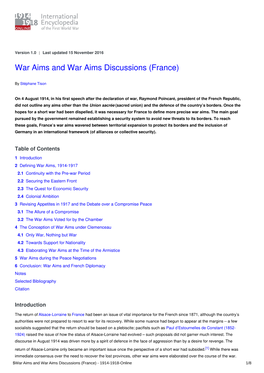 War Aims and War Aims Discussions (France)