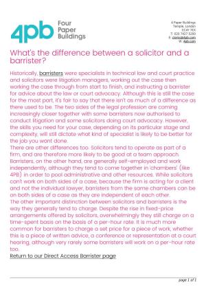 What's the Difference Between a Solicitor and a Barrister?