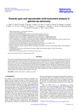 Towards Open and Reproducible Multi-Instrument Analysis in Gamma-Ray Astronomy C