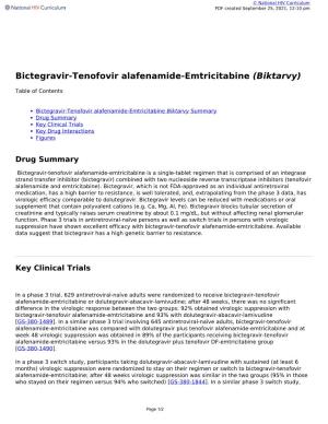 Bictegravir-Tenofovir Alafenamide-Emtricitabine (Biktarvy)