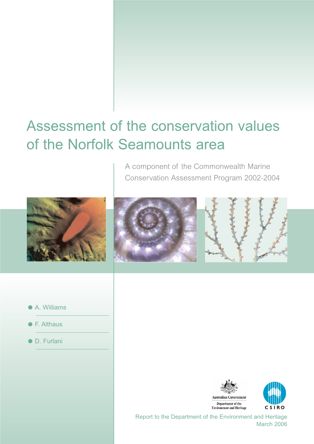 Assessment of the Conservation Values of the Norfolk Seamounts Area