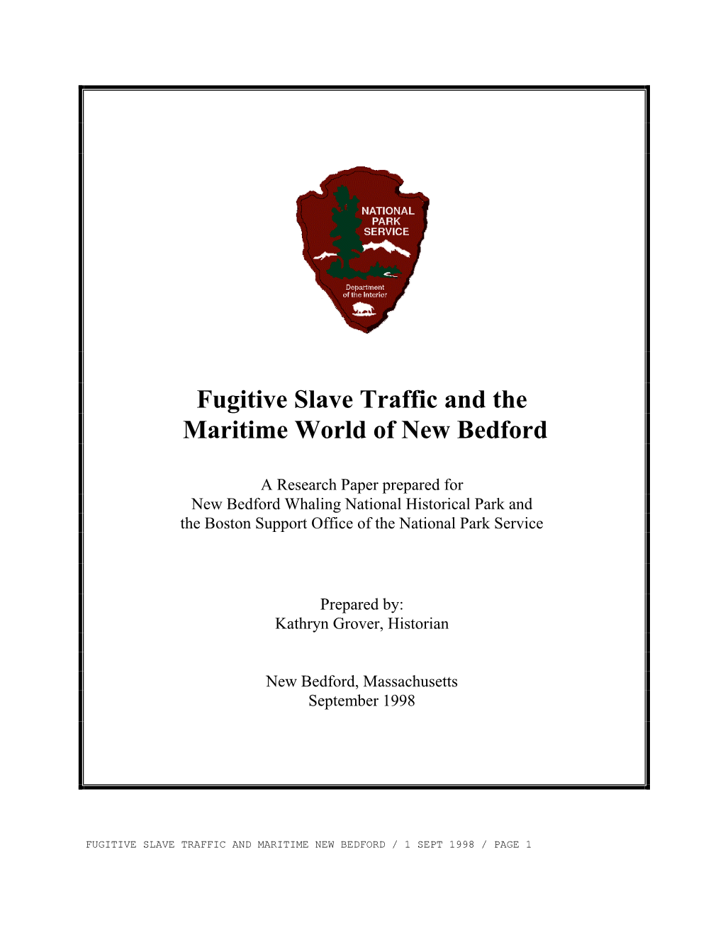 Fugitive Slave Traffic and the Maritime World of New Bedford