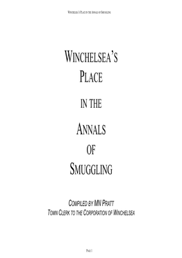 Winchelsea's Place Annals of Smuggling