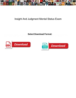 Insight and Judgment Mental Status Exam