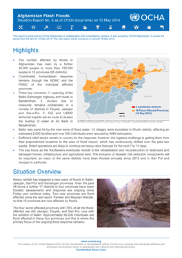 Afghanistan Flash Floods Situation Report No