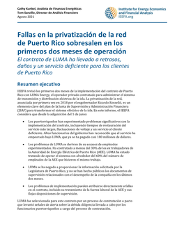 Fallas En La Privatización De La Red De Puerto Rico Sobresalen En Los