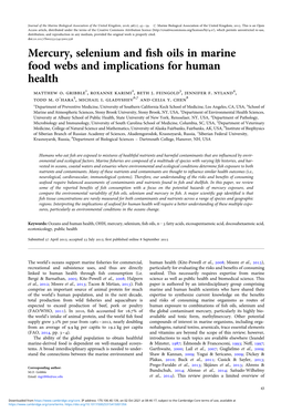Mercury, Selenium and Fish Oils in Marine Food Webs and Implications