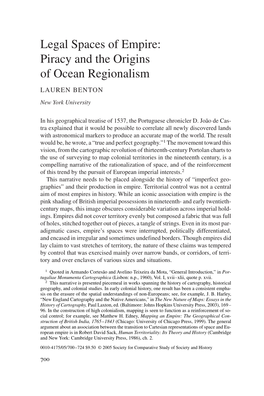 Legal Spaces of Empire: Piracy and the Origins of Ocean Regionalism