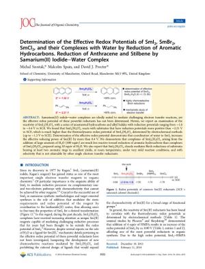 Determination of the Effective Redox Potentials of Smi2, Smbr2, Smcl2