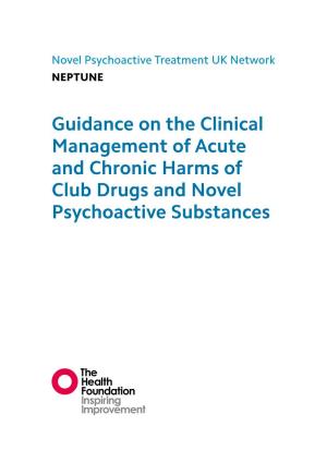 Guidance on the Clinical Management of Acute and Chronic Harms of Club Drugs and Novel Psychoactive Substances NEPTUNE