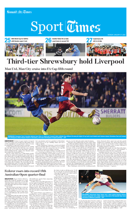 Third-Tier Shrewsbury Hold Liverpool