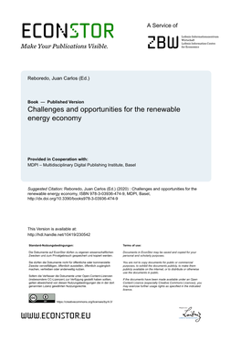 Challenges and Opportunities for the Renewable Energy Economy