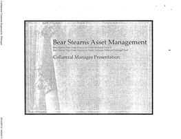Bear Stearns Asset Management Collateral Manager Presentation