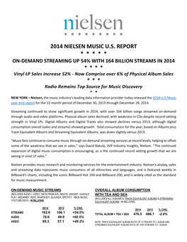 2014 Nielsen Music U.S. Report * * *