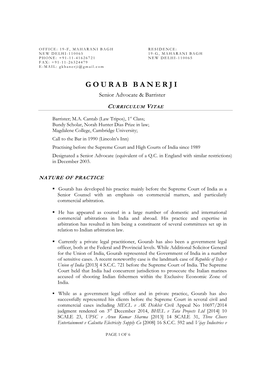 GOURAB BANERJI Senior Advocate & Barrister