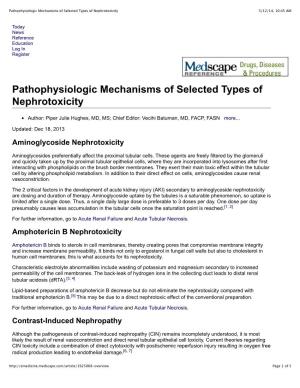 Pathophysiologic Mechanisms of Selected Types of Nephrotoxicity 3/12/14, 10:45 AM