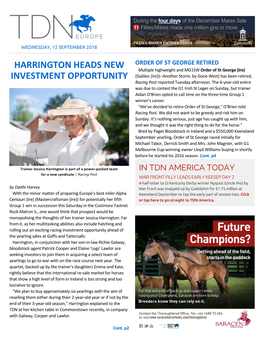 Harrington Heads New Investment Opportunity Cont