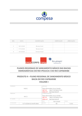 Plano Regional De Saneamento Básico Bacia Do Rio Capibaribe Volume I