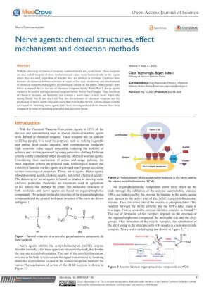 Nerve Agents: Chemıcal Structures, Effect Mechanısms and Detectıon Methods