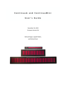 Continuum and Continuumini User ' S Guide