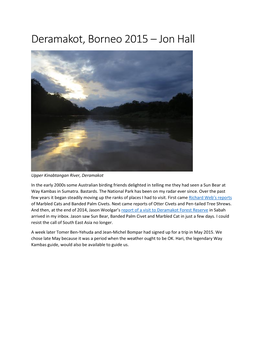 Deramakot, Borneo 2015 – Jon Hall