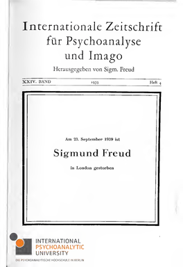 R Psychoanalyse Und Imago XXIV 1939 Heft 4