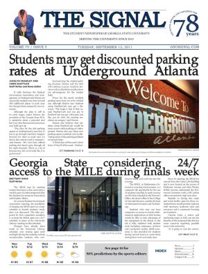 Students May Get Discounted Parking Rates at Underground Atlanta