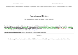 Domains & Deities