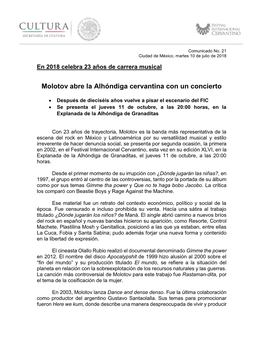 Molotov Abre La Alhóndiga Cervantina Con Un Concierto