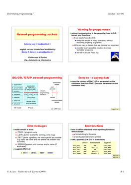 Distributed Programming I (Socket - Nov'09)