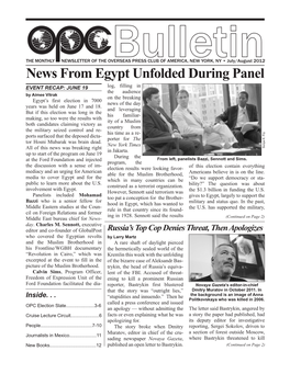 News from Egypt Unfolded During Panel