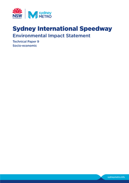Sydney International Speedway Environmental Impact Statement Technical Paper 9 Socio-Economic