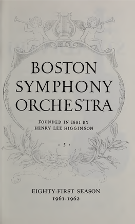 Boston Symphony Orchestra Concert Programs, Season 81, 1961-1962