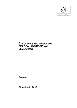Structure and Operation of Local and Regional Democracy in Greece