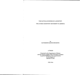 Presented to the Department of History and the Honors College Ofthe University of Oregon in Partial Fulfillment Ofthe Requirements for the Degree of Bachelor Ofarts