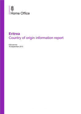 Eritrea Country of Origin Information Report