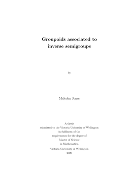Groupoids Associated to Inverse Semigroups