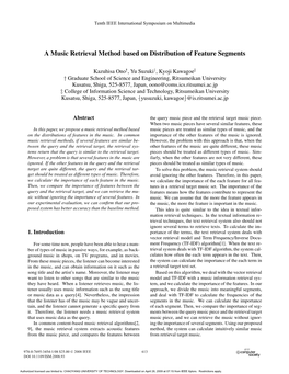 A Music Retrieval Method Based on Distribution of Feature Segments