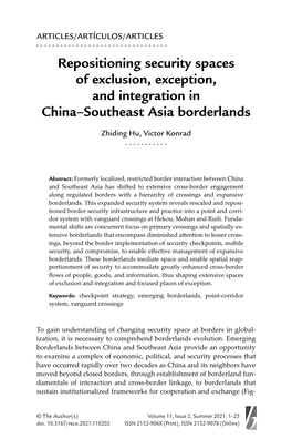 Repositioning Security Spaces of Exclusion, Exception, and Integration in China–Southeast Asia Borderlands