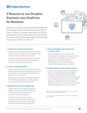 5 Reasons to Use Dropbox Business Over Onedrive for Business