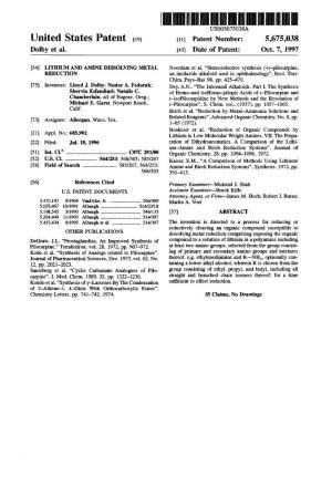 United States Patent 19 11 Patent Number: 5.675,038 Dolby Et Al