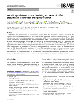 Versatile Cyanobacteria Control the Timing and Extent of Sulfide