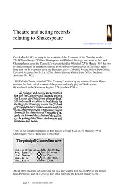 Theatre and Acting Records