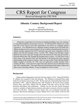 CRS Report for Congress Received Through the CRS Web