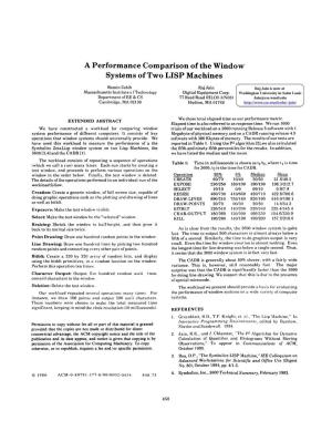 Performance Comparison of the Window Systems of Two LISP Machines