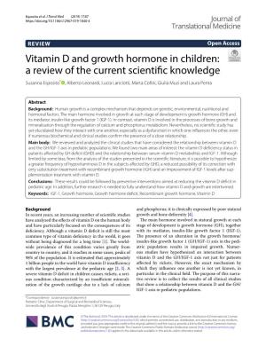 Vitamin D and Growth Hormone in Children