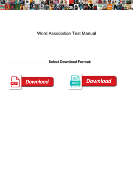 Word Association Test Manual
