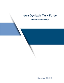 Iowa Dyslexia Task Force Executive Summary