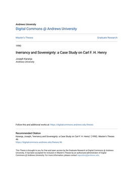 A Case Study on Carl FH Henry