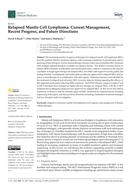 Relapsed Mantle Cell Lymphoma: Current Management, Recent Progress, and Future Directions